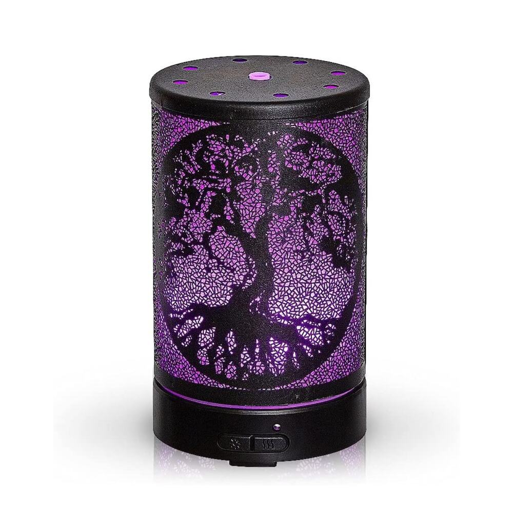 Purple Tree of Life Essential Oil Diffuser Lamp - 7 Colors LED